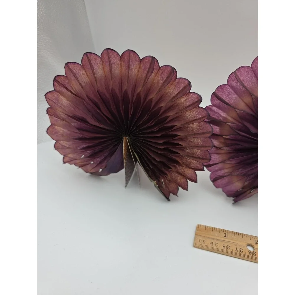 Vintage Honeycomb Paper Turkey Thanksgiving Decorations Set of 4 Multi-Color